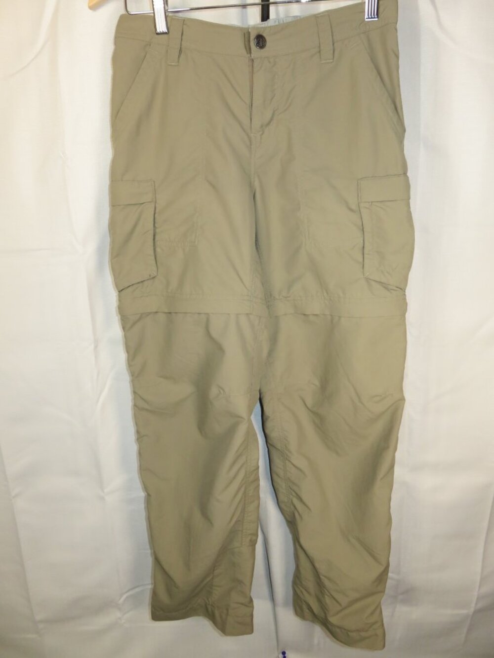 REI Co-op Hiking Pants Nylon Khaki Convertible Cargo Zip Off Stretch Womens 4P